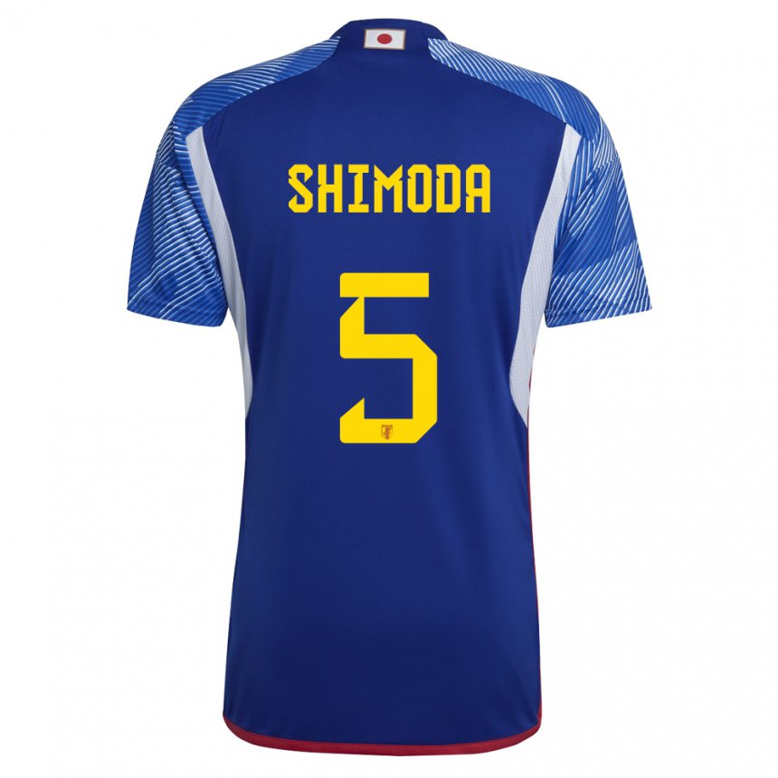 Enfant Maillot Japon Yoshihiro Shimoda #5 Bleu Royal Tenues Domicile 22-24 T-shirt Suisse