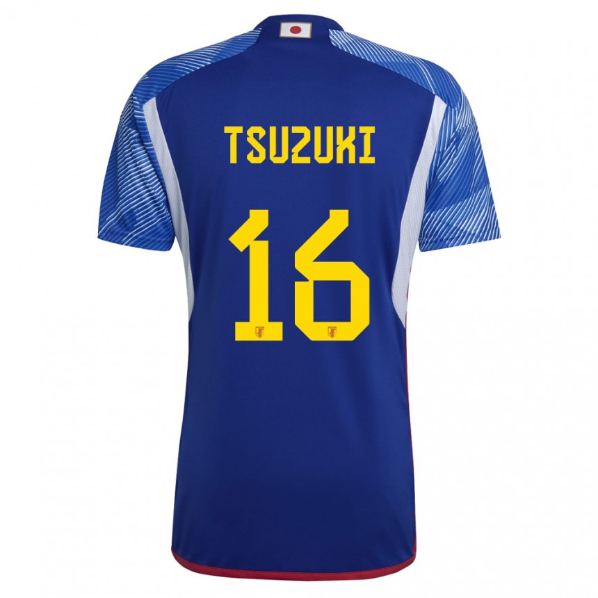 Enfant Maillot Japon Shunta Tsuzuki #16 Bleu Royal Tenues Domicile 22-24 T-shirt Suisse