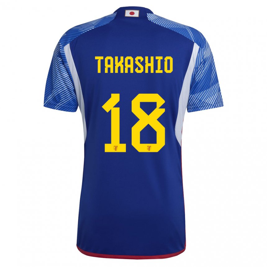 Enfant Maillot Japon Hayase Takashio #18 Bleu Royal Tenues Domicile 22-24 T-shirt Suisse