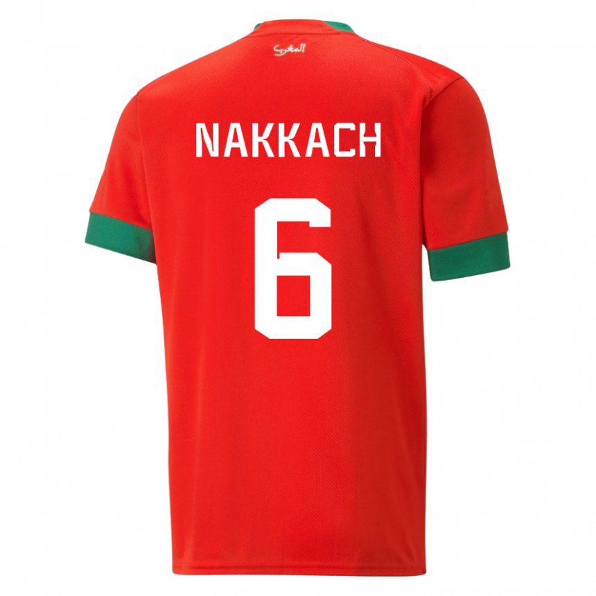 Enfant Maillot Maroc Elodie Nakkach #6 Rouge Tenues Domicile 22-24 T-shirt Suisse