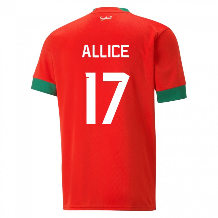 Enfant Maillot Maroc Eva Allice #17 Rouge Tenues Domicile 22-24 T-shirt Suisse