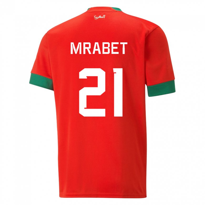 Enfant Maillot Maroc Yasmin Mrabet #21 Rouge Tenues Domicile 22-24 T-shirt Suisse