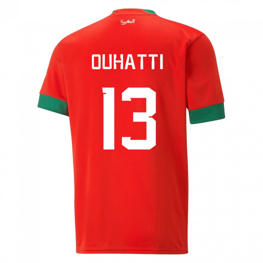 Kinder Marokkanische Aymane Ouhatti #13 Rot Heimtrikot Trikot 22-24 T-shirt Schweiz