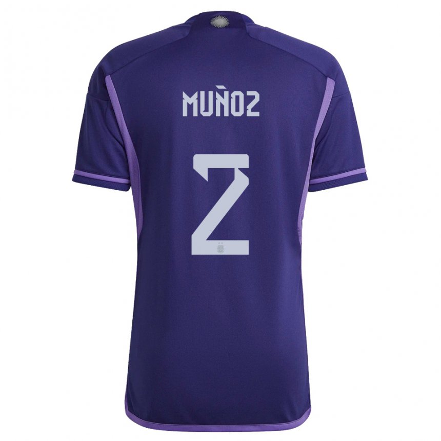 Enfant Maillot Argentine Luana Munoz #2 Violet Tenues Extérieur 22-24 T-shirt Suisse