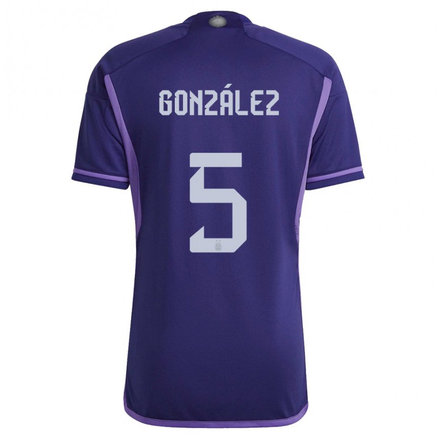 Enfant Maillot Argentine Maximiliano Gonzalez #5 Violet Tenues Extérieur 22-24 T-shirt Suisse