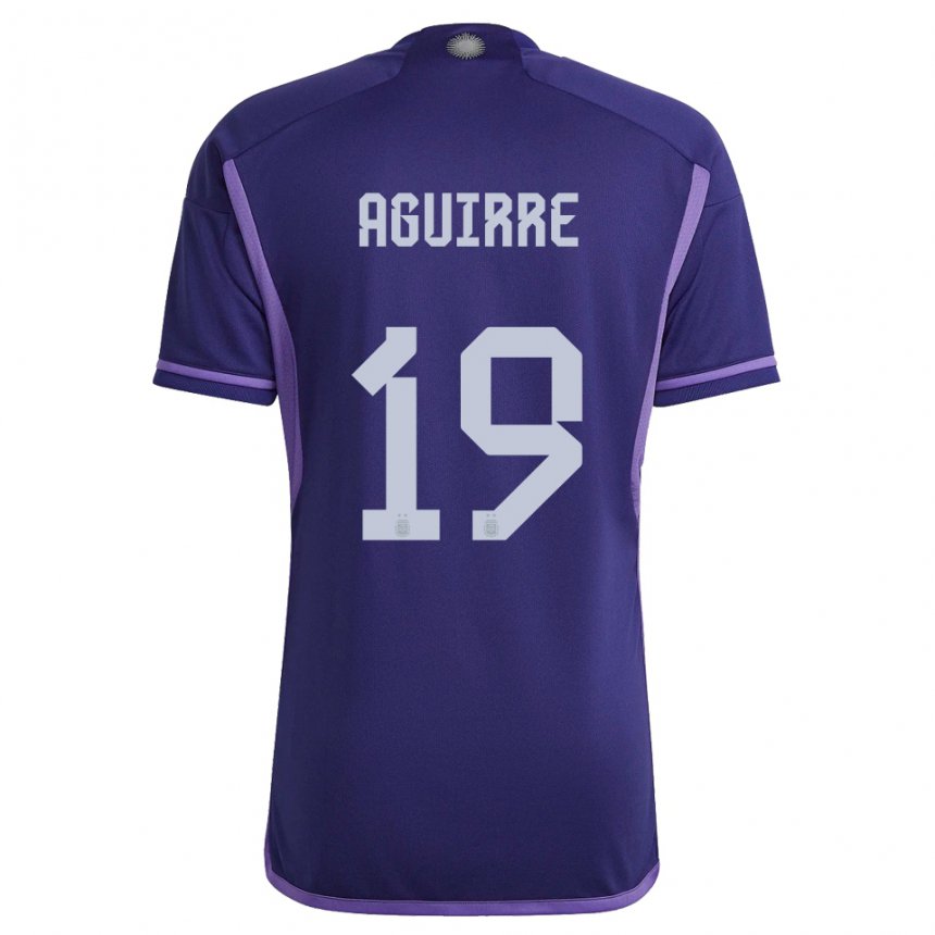 Enfant Maillot Argentine Brian Aguirre #19 Violet Tenues Extérieur 22-24 T-shirt Suisse