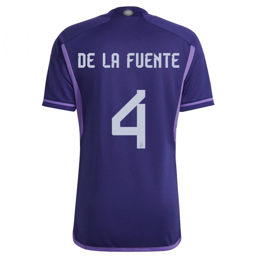 Enfant Maillot Argentine Hernan De La Fuente #4 Violet Tenues Extérieur 22-24 T-shirt Suisse