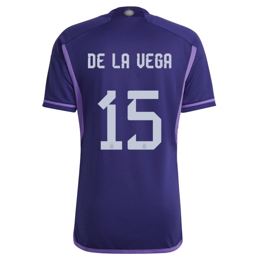 Enfant Maillot Argentine Pedro De La Vega #15 Violet Tenues Extérieur 22-24 T-shirt Suisse