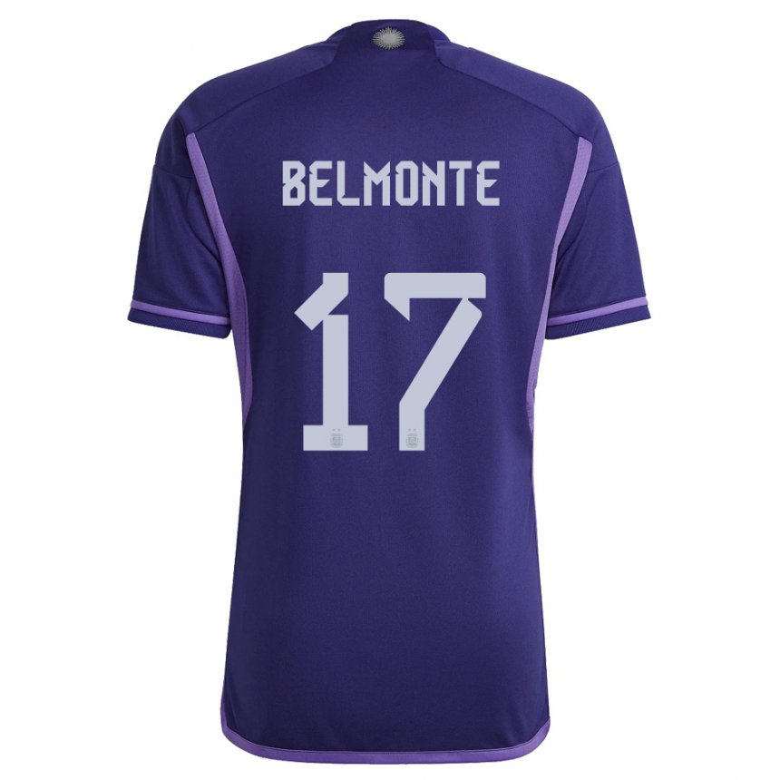 Enfant Maillot Argentine Tomas Belmonte #17 Violet Tenues Extérieur 22-24 T-shirt Suisse