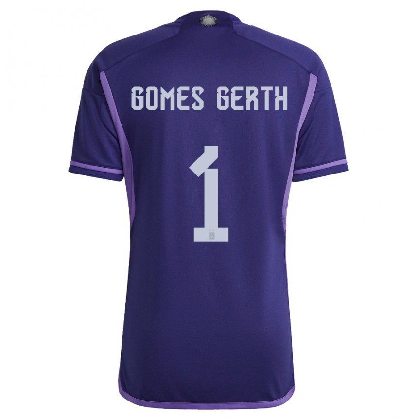Enfant Maillot Argentine Federico Gomes Gerth #1 Violet Tenues Extérieur 22-24 T-shirt Suisse