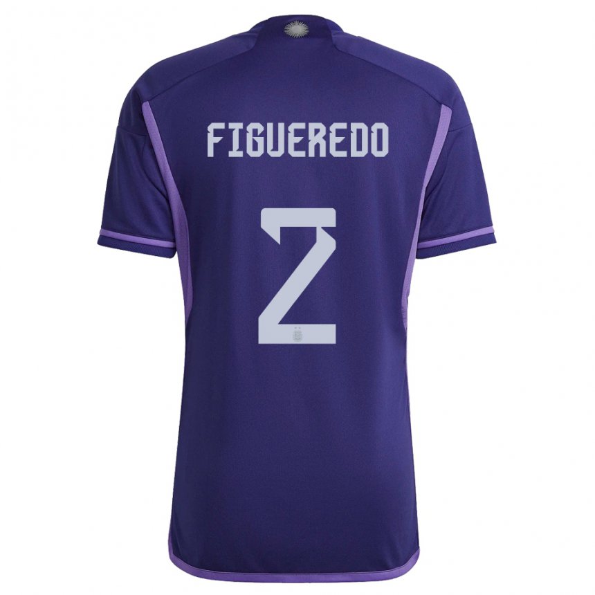 Enfant Maillot Argentine Leandro Figueredo #2 Violet Tenues Extérieur 22-24 T-shirt Suisse