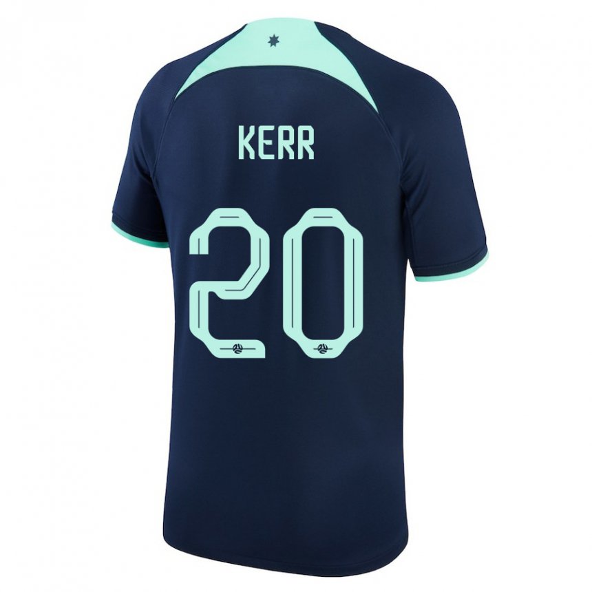 Enfant Maillot Australie Sam Kerr #20 Bleu Foncé Tenues Extérieur 22-24 T-shirt Suisse