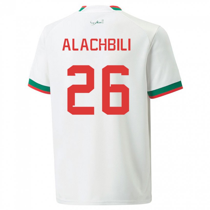 Kinder Marokkanische Taha Alachbili #26 Weiß Auswärtstrikot Trikot 22-24 T-shirt Schweiz