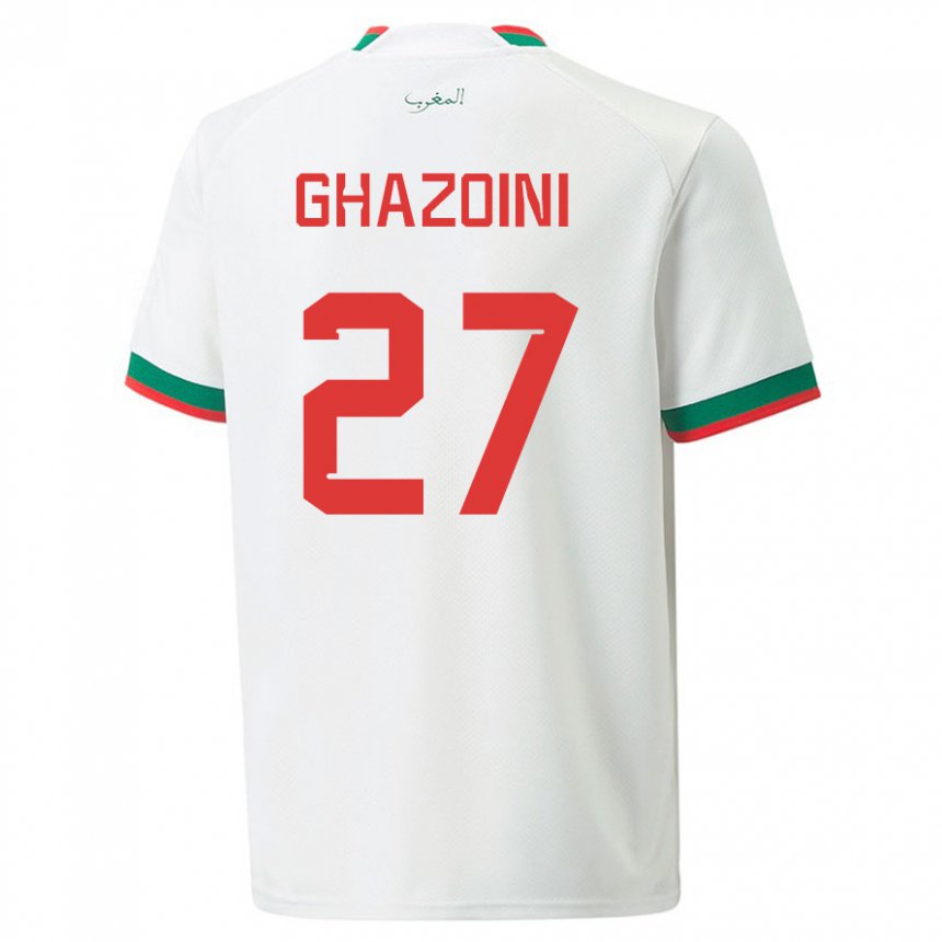 Enfant Maillot Maroc Amine Ghazoini #27 Blanc Tenues Extérieur 22-24 T-shirt Suisse