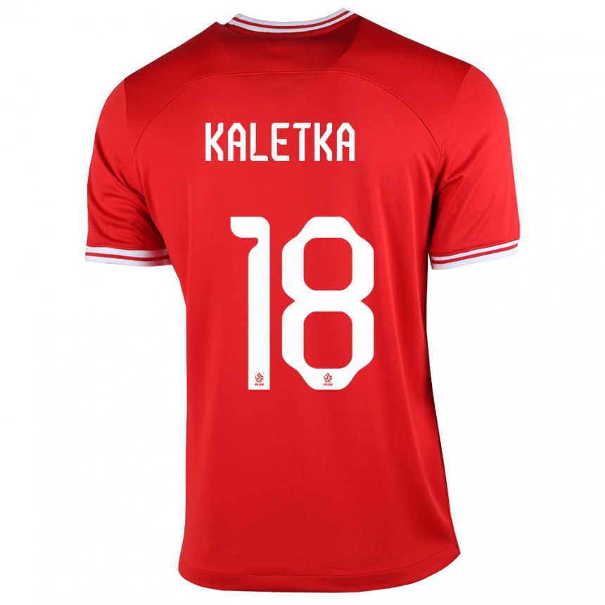 Enfant Maillot Pologne Nikol Kaletka #18 Rouge Tenues Extérieur 22-24 T-shirt Suisse