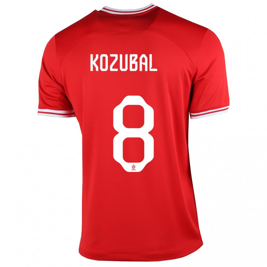 Enfant Maillot Pologne Antoni Kozubal #8 Rouge Tenues Extérieur 22-24 T-shirt Suisse