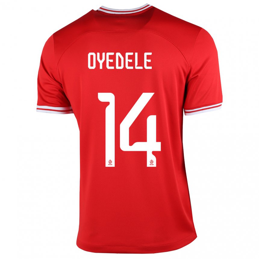 Enfant Maillot Pologne Maximillian Oyedele #14 Rouge Tenues Extérieur 22-24 T-shirt Suisse