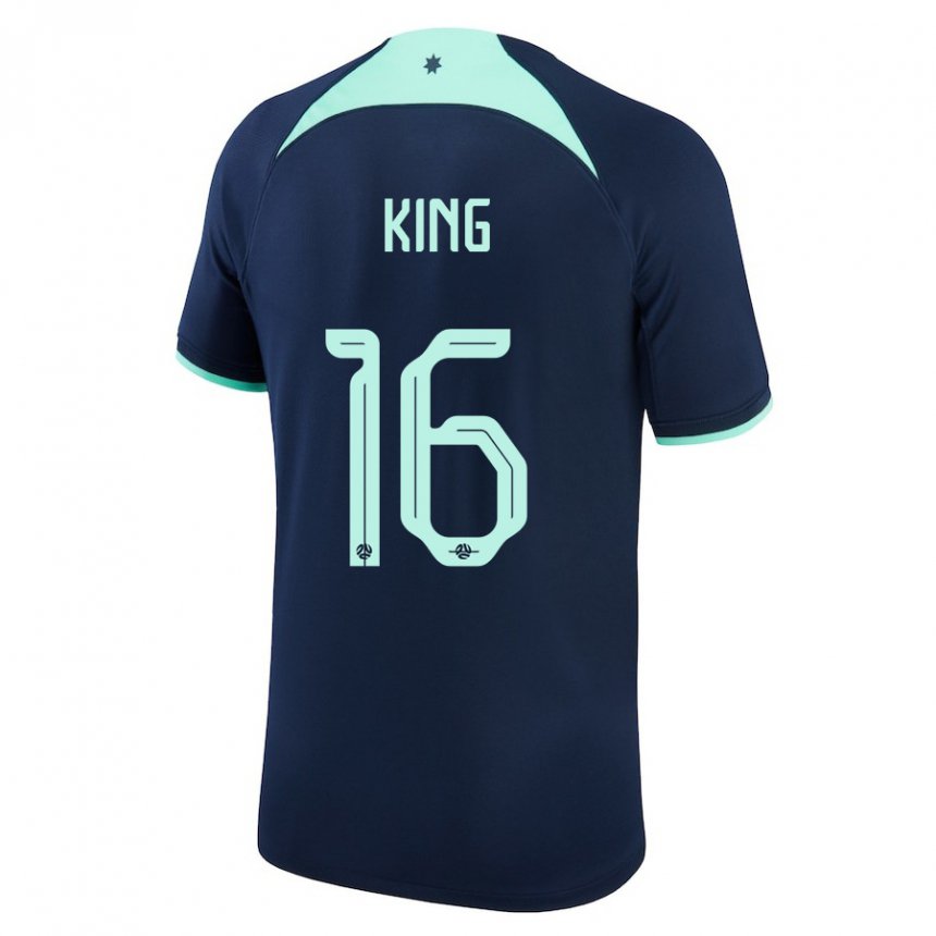 Enfant Maillot Australie Joel King #16 Bleu Foncé Tenues Extérieur 22-24 T-shirt Suisse