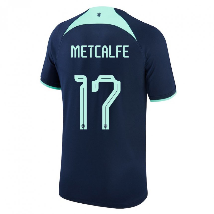 Enfant Maillot Australie Conor Metcalfe #17 Bleu Foncé Tenues Extérieur 22-24 T-shirt Suisse