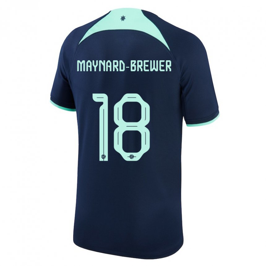 Enfant Maillot Australie Ashley Maynard Brewer #18 Bleu Foncé Tenues Extérieur 22-24 T-shirt Suisse