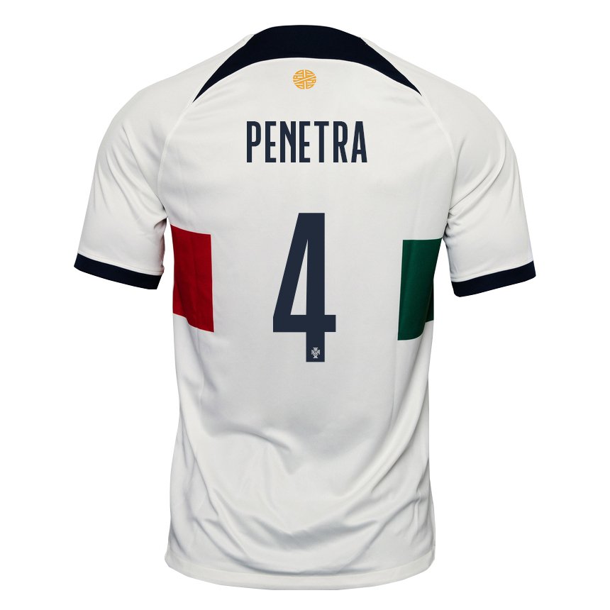 Enfant Maillot Portugal Alexandre Penetra #4 Blanc Tenues Extérieur 22-24 T-shirt Suisse