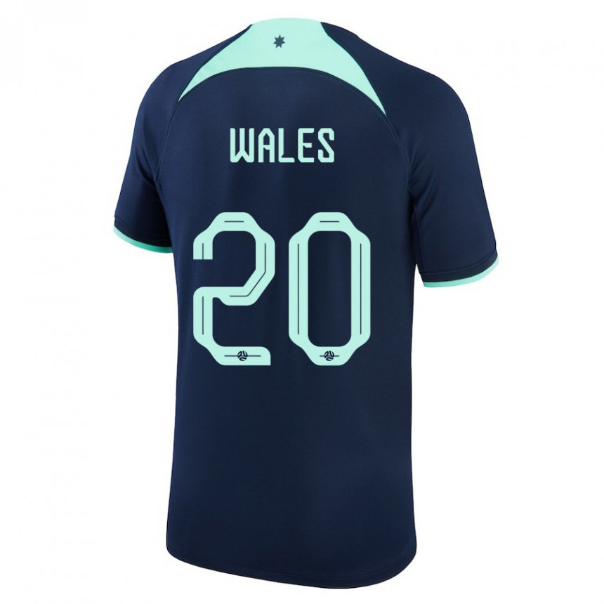 Enfant Maillot Australie Lachlan Wales #20 Bleu Foncé Tenues Extérieur 22-24 T-shirt Suisse