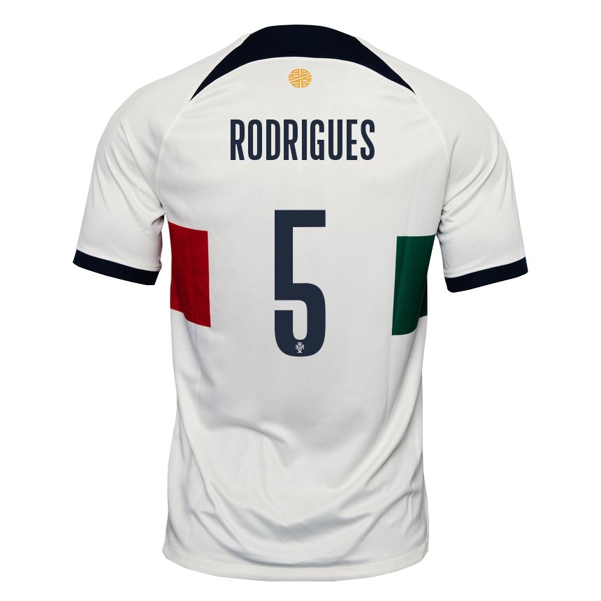 Enfant Maillot Portugal Rafael Rodrigues #5 Blanc Tenues Extérieur 22-24 T-shirt Suisse