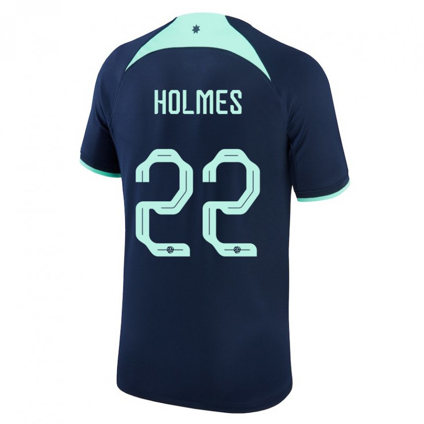 Enfant Maillot Australie Jordan Holmes #22 Bleu Foncé Tenues Extérieur 22-24 T-shirt Suisse