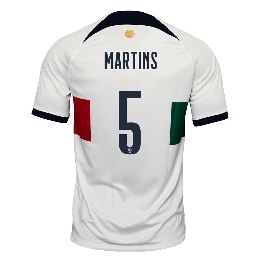 Enfant Maillot Portugal Leandro Martins #5 Blanc Tenues Extérieur 22-24 T-shirt Suisse