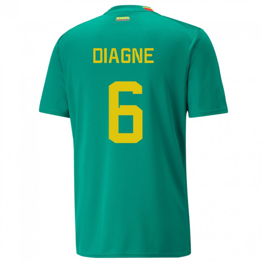 Enfant Maillot Sénégal Edmee Diagne #6 Vert Tenues Extérieur 22-24 T-shirt Suisse
