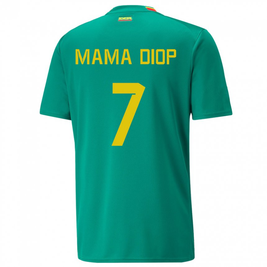 Kinder Senegalesische Mama Diop #7 Grün Auswärtstrikot Trikot 22-24 T-shirt Schweiz