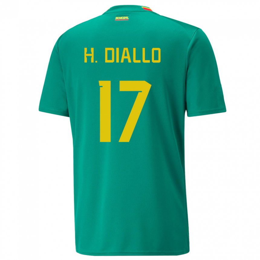 Enfant Maillot Sénégal Hapsatou Malado Diallo #17 Vert Tenues Extérieur 22-24 T-shirt Suisse