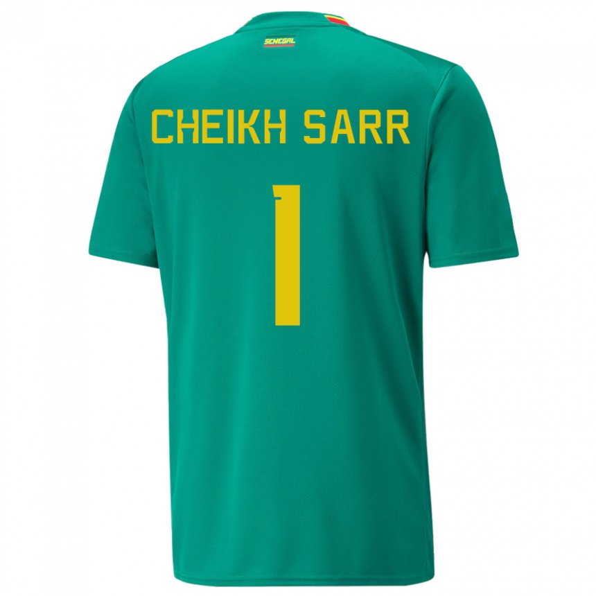 Enfant Maillot Sénégal Cheikh Sarr #1 Vert Tenues Extérieur 22-24 T-shirt Suisse