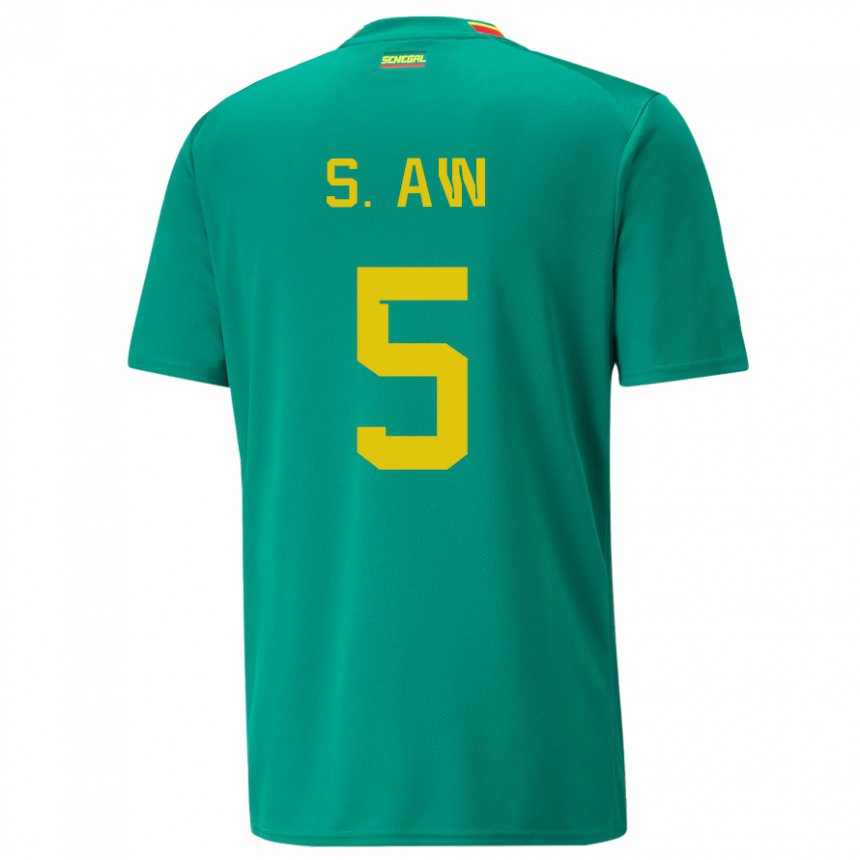 Enfant Maillot Sénégal Souleymane Aw #5 Vert Tenues Extérieur 22-24 T-shirt Suisse