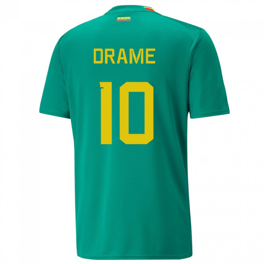 Kinder Senegalesische Ibrahima Drame #10 Grün Auswärtstrikot Trikot 22-24 T-shirt Schweiz