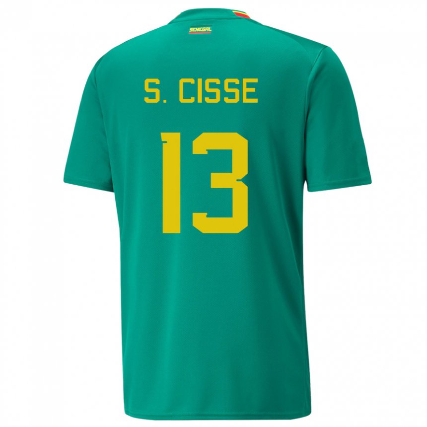 Enfant Maillot Sénégal Souleymane Cisse #13 Vert Tenues Extérieur 22-24 T-shirt Suisse