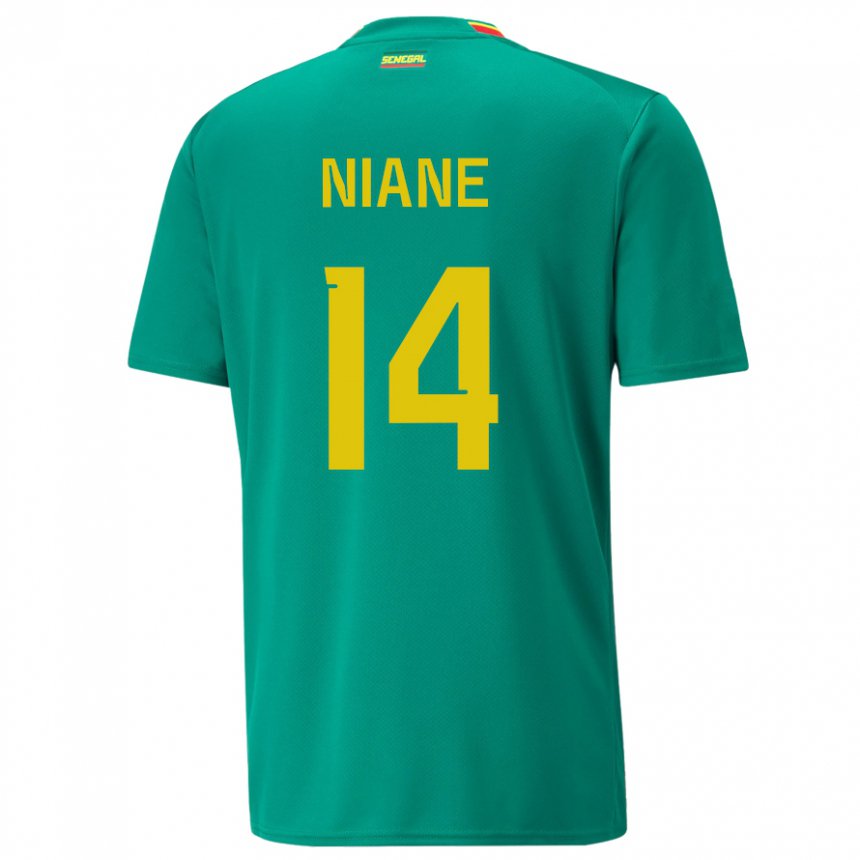 Enfant Maillot Sénégal Ibrahima Niane #14 Vert Tenues Extérieur 22-24 T-shirt Suisse
