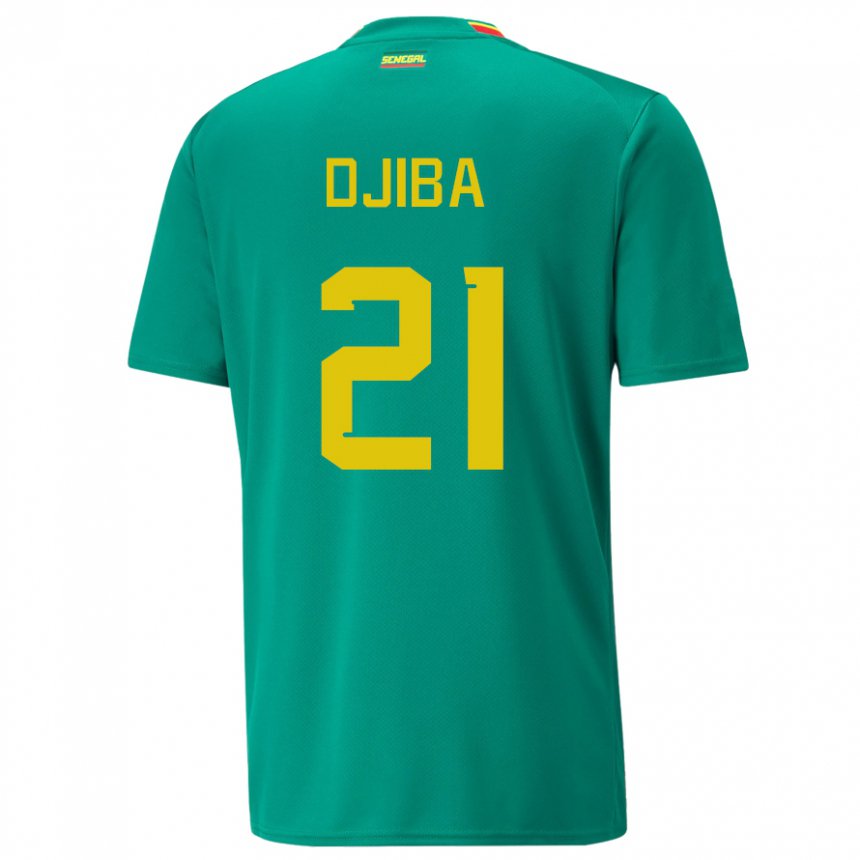 Kinder Senegalesische Francois Djiba #21 Grün Auswärtstrikot Trikot 22-24 T-shirt Schweiz