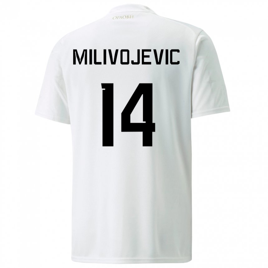 Enfant Maillot Serbie Vesna Milivojevic #14 Blanc Tenues Extérieur 22-24 T-shirt Suisse