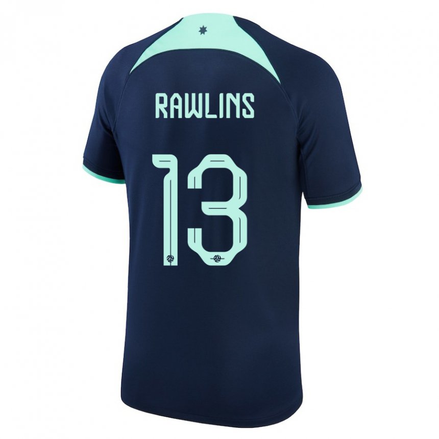 Enfant Maillot Australie Joshua Rawlins #13 Bleu Foncé Tenues Extérieur 22-24 T-shirt Suisse