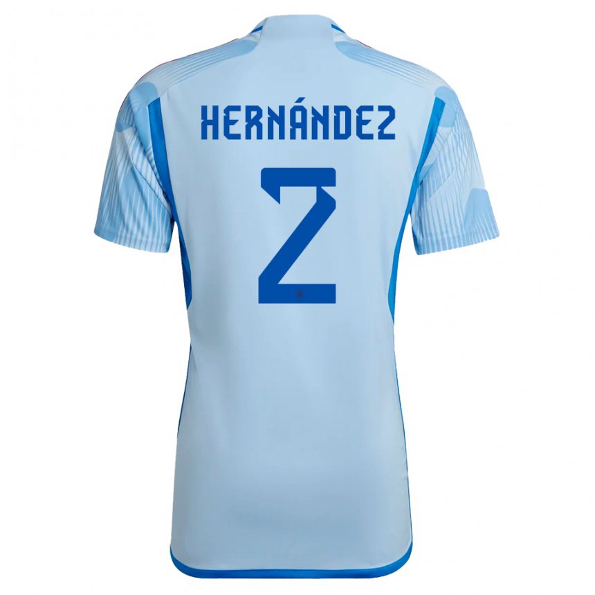 Enfant Maillot Espagne Oihane Hernandez #2 Bleu Ciel Tenues Extérieur 22-24 T-shirt Suisse