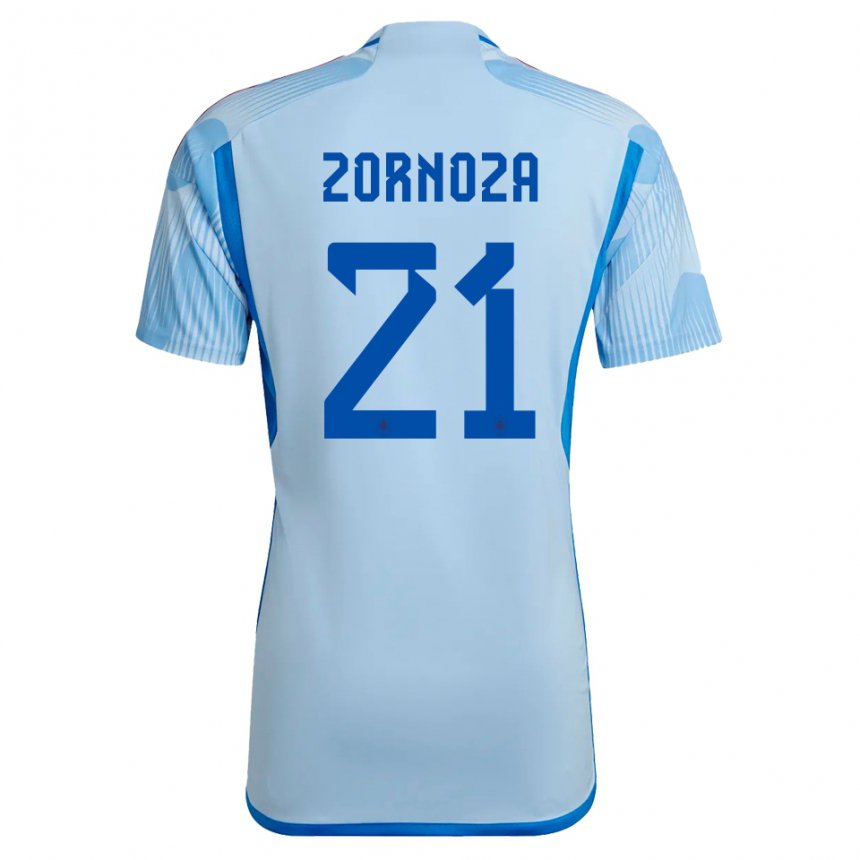 Enfant Maillot Espagne Claudia Zornoza #21 Bleu Ciel Tenues Extérieur 22-24 T-shirt Suisse