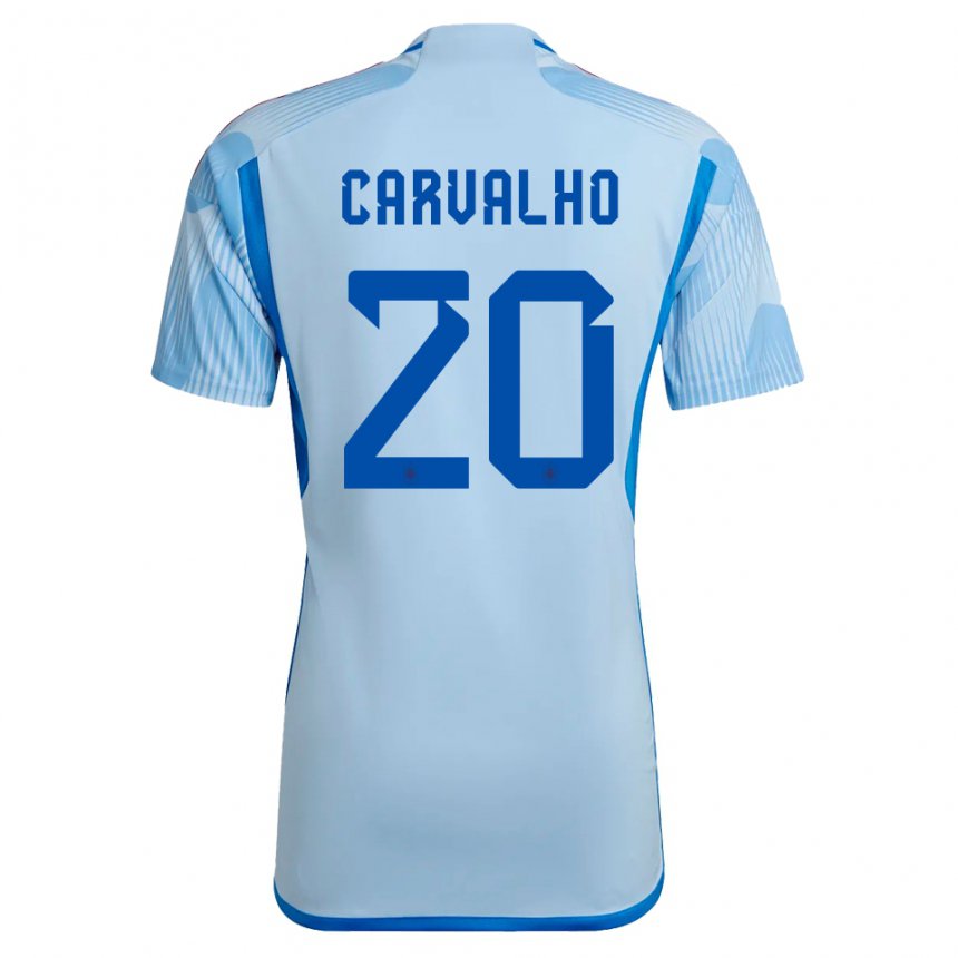 Enfant Maillot Espagne Miguel Carvalho #20 Bleu Ciel Tenues Extérieur 22-24 T-shirt Suisse