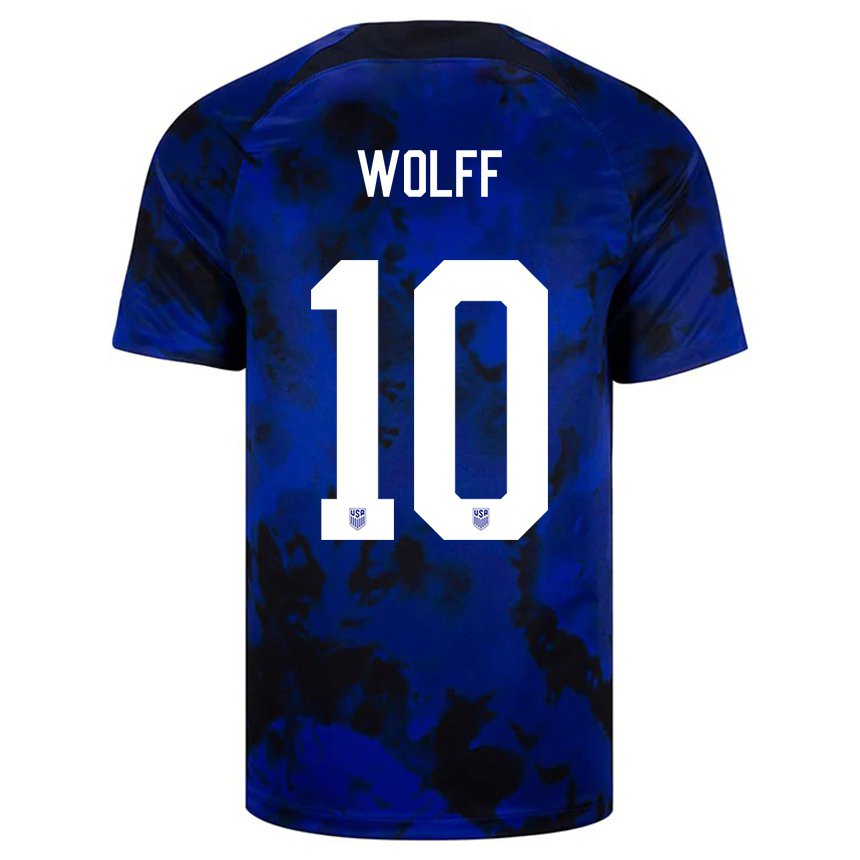 Enfant Maillot États-unis Owen Wolff #10 Bleu Royal Tenues Extérieur 22-24 T-shirt Suisse