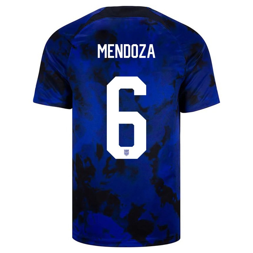 Enfant Maillot États-unis Edwyn Mendoza #6 Bleu Royal Tenues Extérieur 22-24 T-shirt Suisse