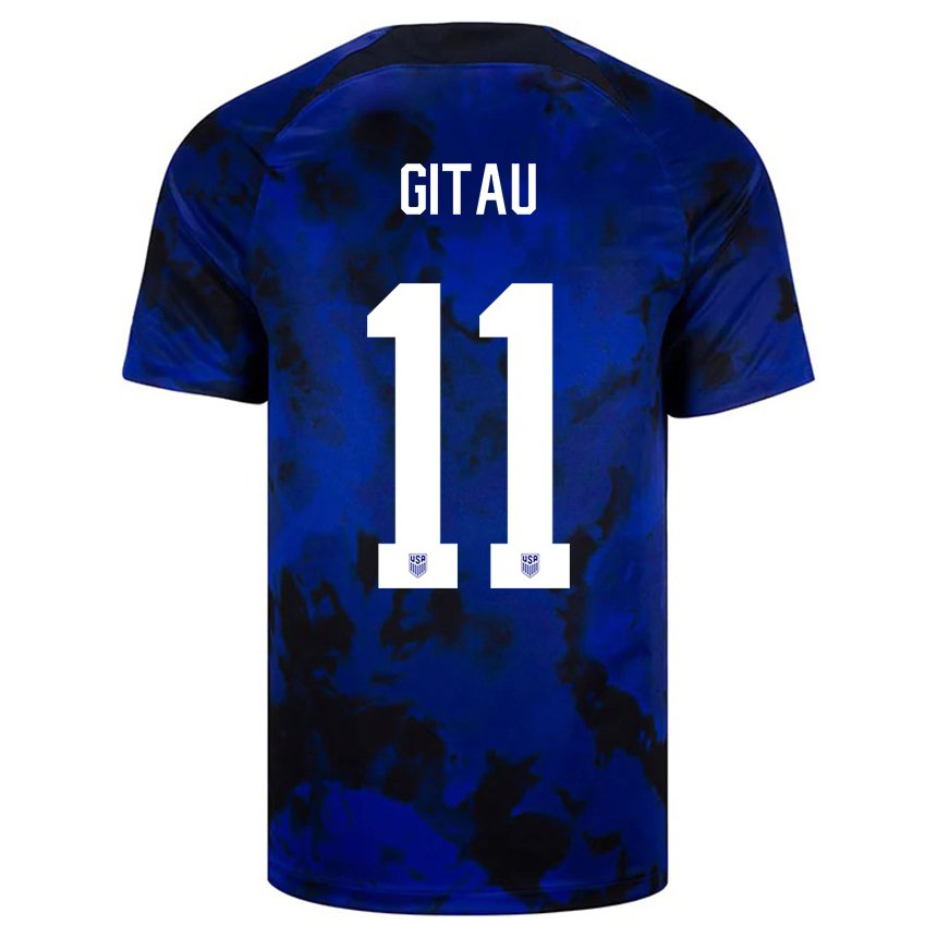 Enfant Maillot États-unis Andre Gitau #11 Bleu Royal Tenues Extérieur 22-24 T-shirt Suisse