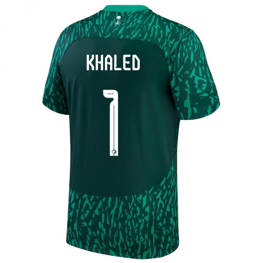 Enfant Maillot Arabie Saoudite Sarah Khaled #1 Vert Foncé Tenues Extérieur 22-24 T-shirt Suisse