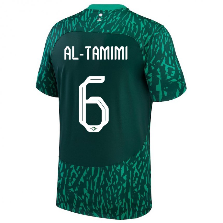 Enfant Maillot Arabie Saoudite Maryam Al Tamimi #6 Vert Foncé Tenues Extérieur 22-24 T-shirt Suisse