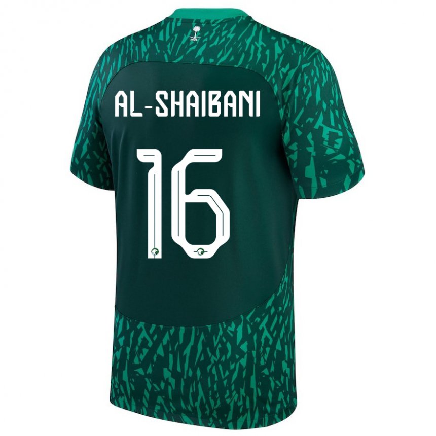 Kinder Saudi-arabische Asrar Al Shaibani #16 Dunkelgrün Auswärtstrikot Trikot 22-24 T-shirt Schweiz