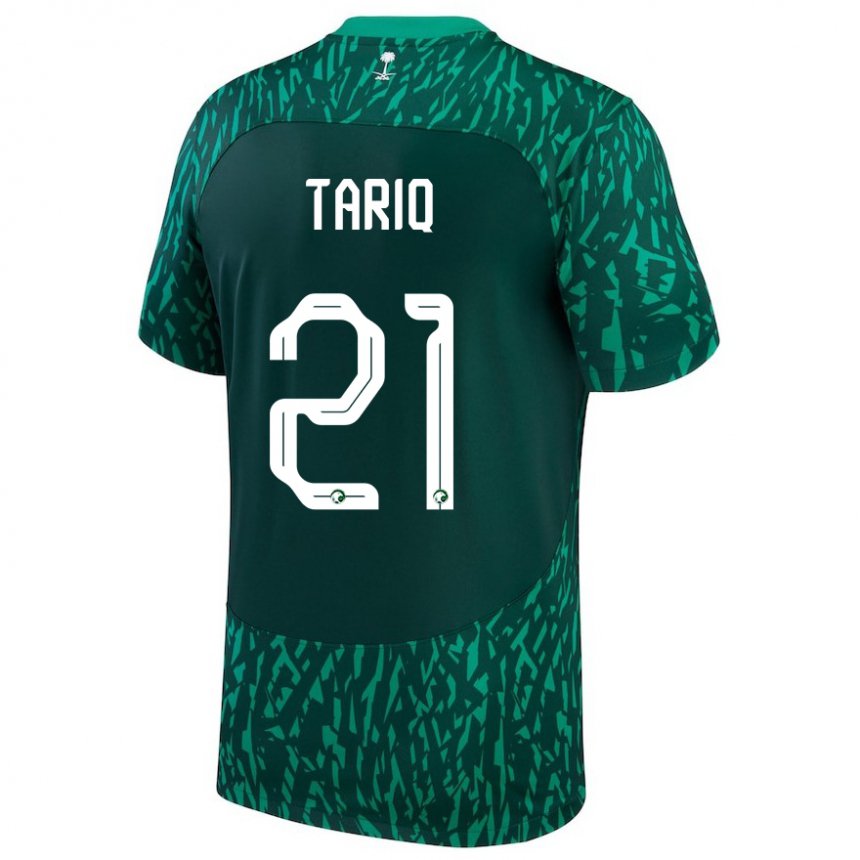 Enfant Maillot Arabie Saoudite Juri Tariq #21 Vert Foncé Tenues Extérieur 22-24 T-shirt Suisse